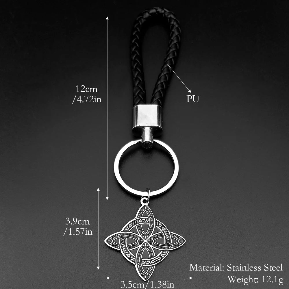 Witch Knot Keyring – Stainless Steel Slavic Protection Amulet Keychain