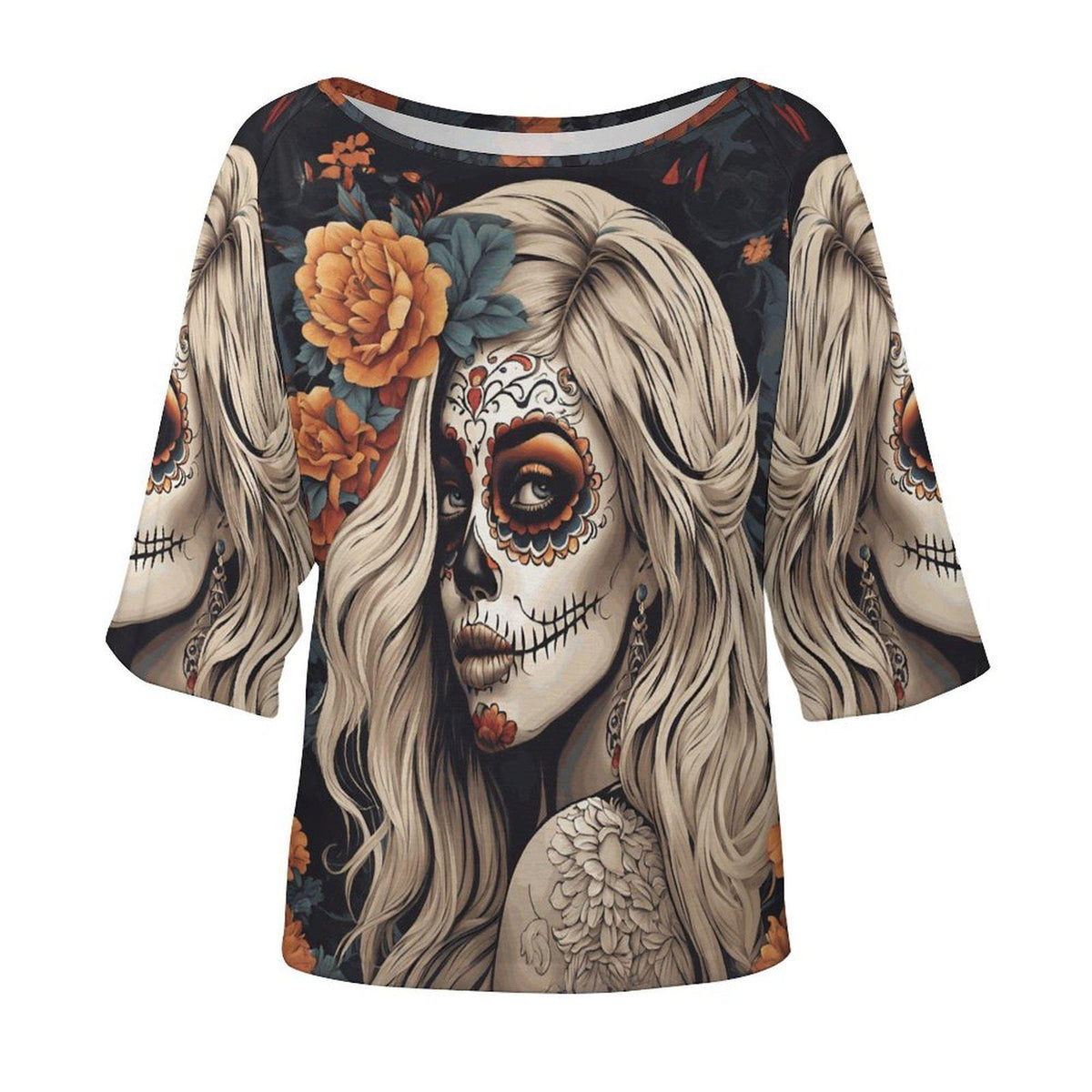 Mexican Mama Floral Skull Day of the Dead Dia de los Muertos Flower Sugar Skull