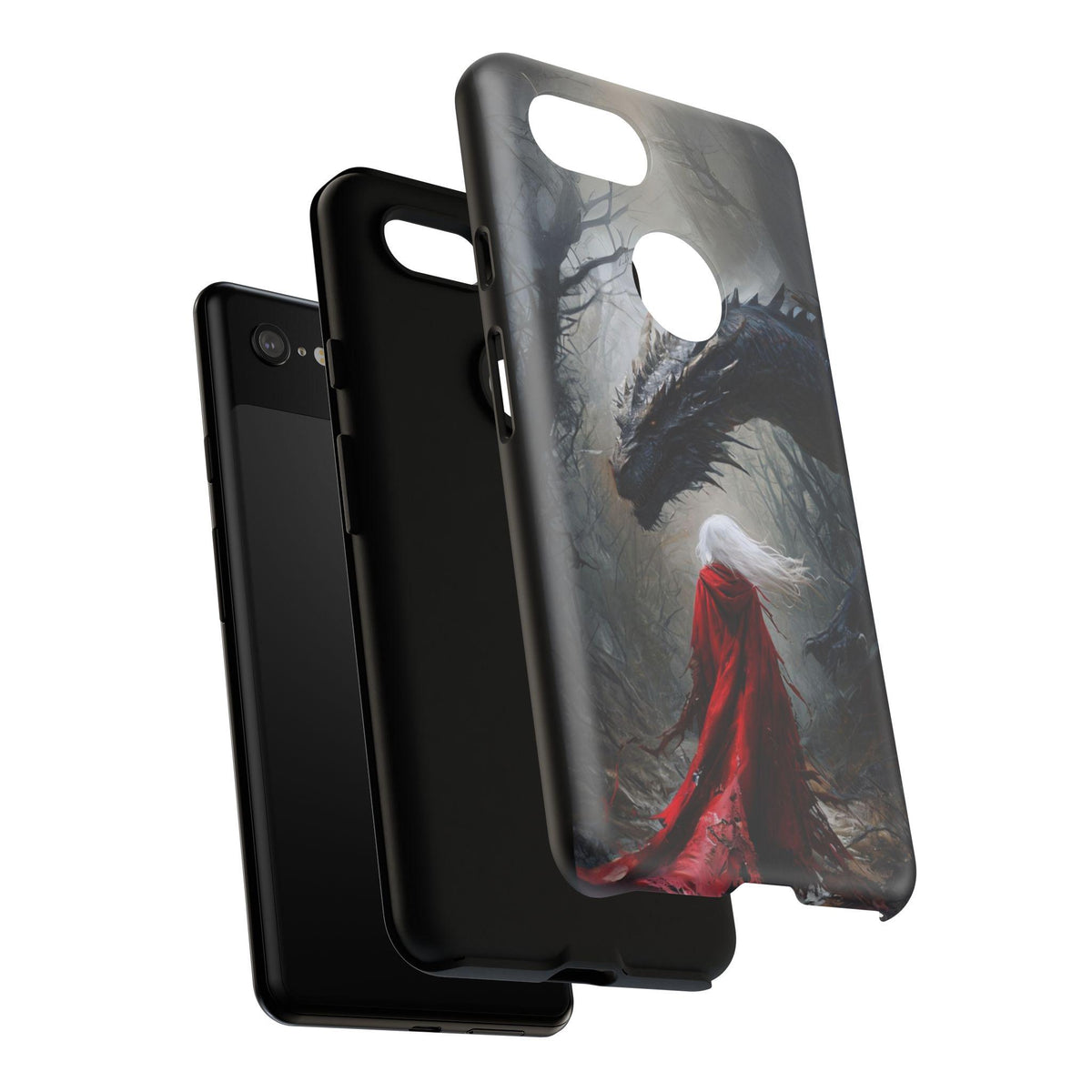 Great Throne of Glass Booktock Lover Gift Idea Romantasy Google Pixel Case Dragon & Warrior Sarah J Maas Inspired Fantasy Phone Case Cover