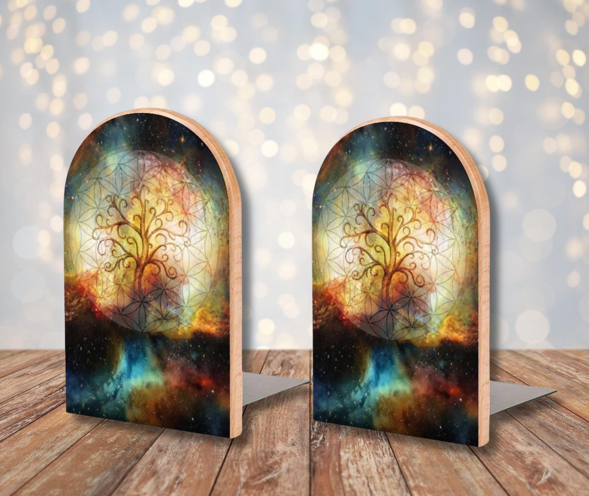 Witchy Bookends Book Lover Gift Idea for Teen Gift for the Holiday Tree of Life Wood Librarycore Office Decor Whimsi Mystical Booknook Decor