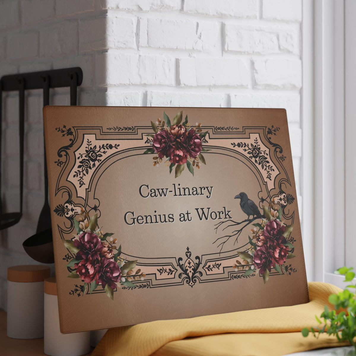 Funny Cutting Board Gifts for Foodies Raven Lover Halloween Fall Host Gift Whimsigoth Home Owner Realtor Closing Gift Edgar Allan Poe Decor