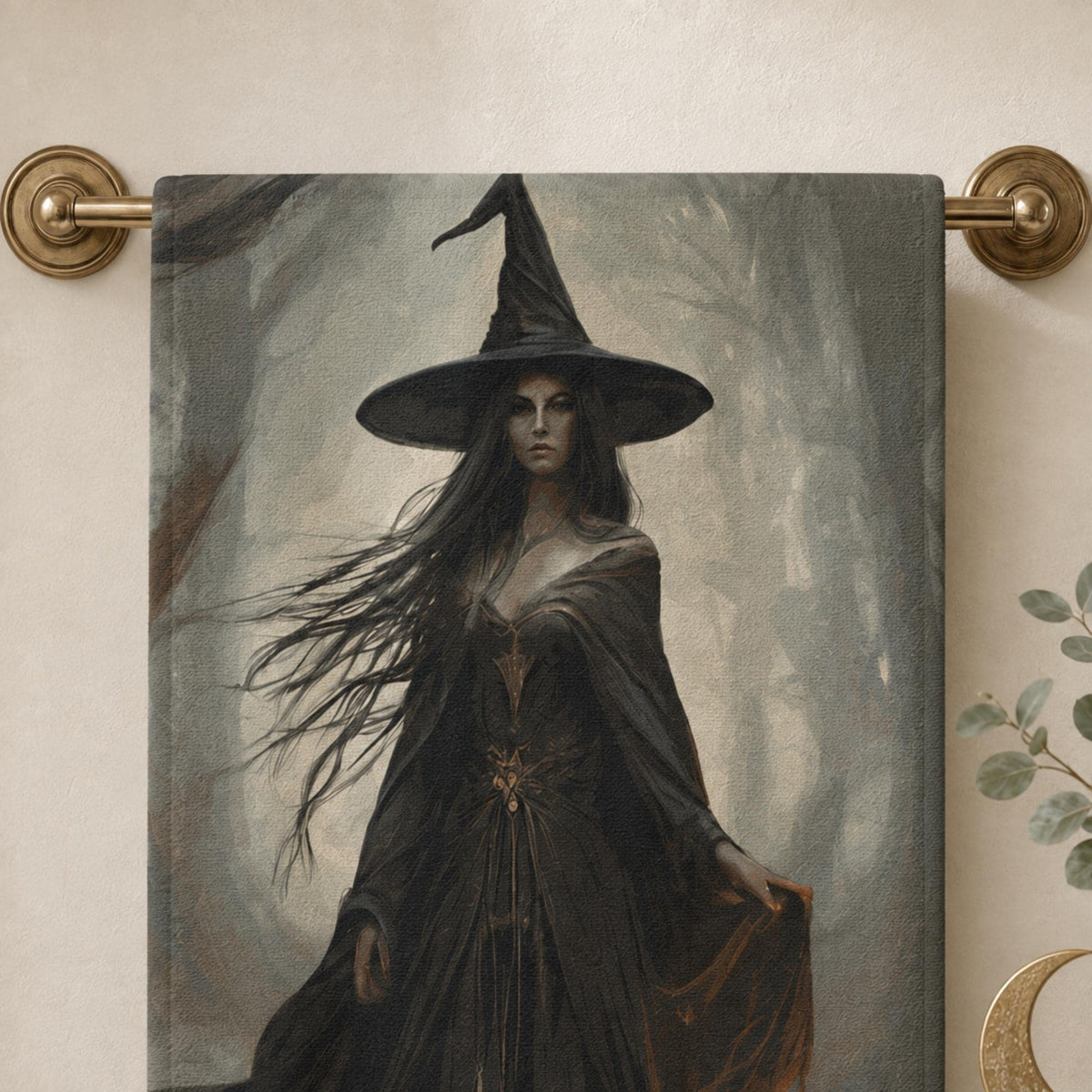Gothic Witch Kitchen or Bathroom Hand Towel