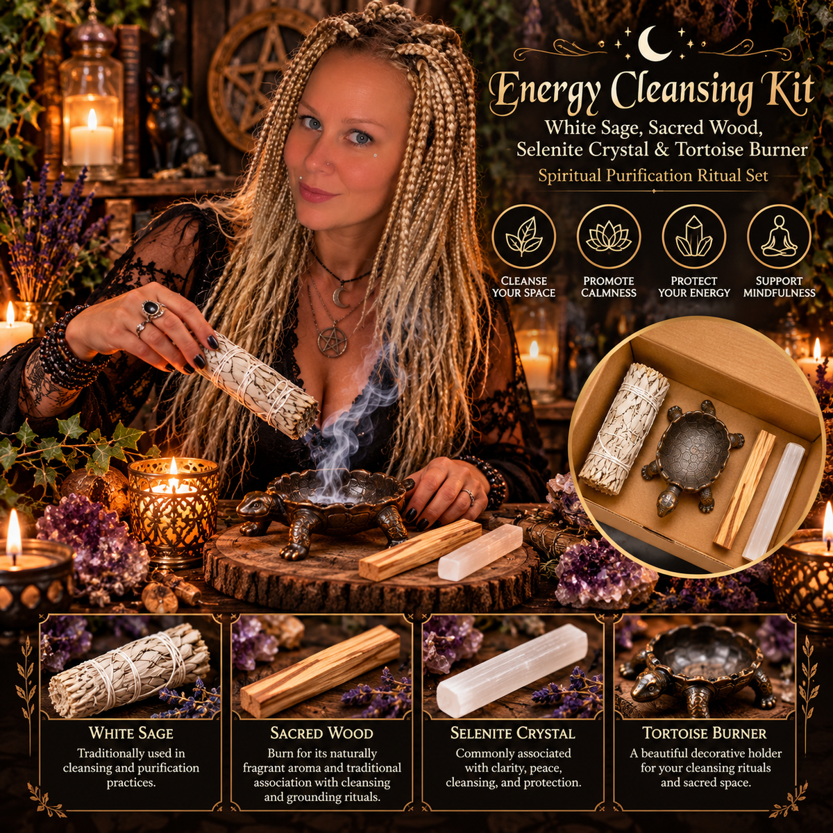 🌿 Energy Tortoise Cleansing Kit