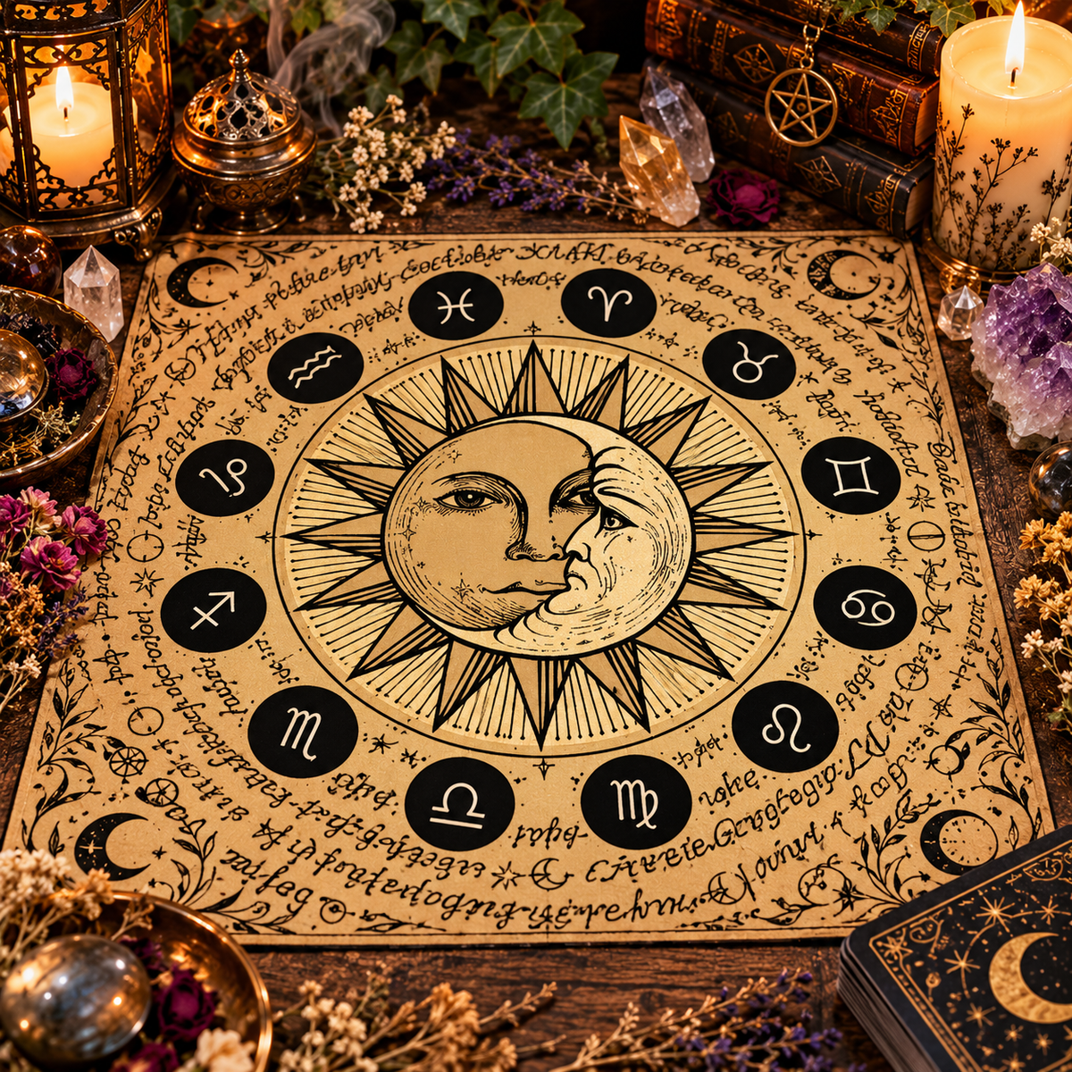 🌙 Witchy Altar & Tarot Cloth