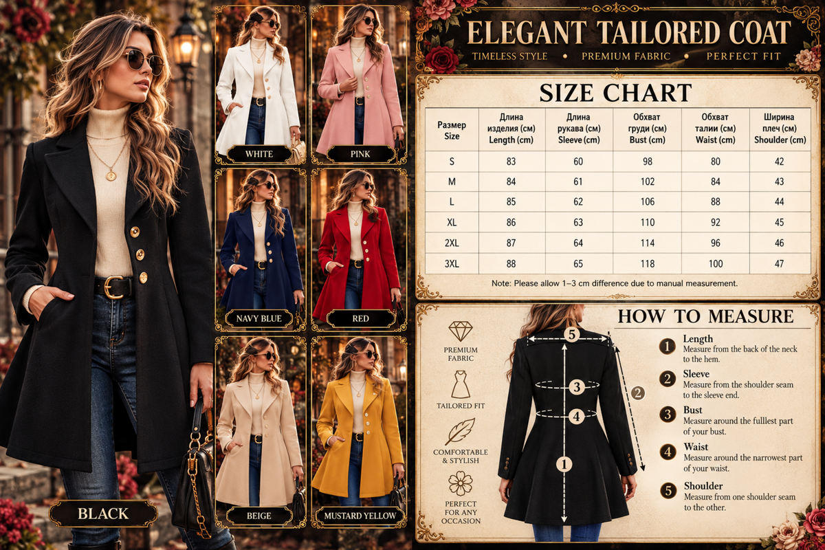 Tailored Lapel Coat with Button Front