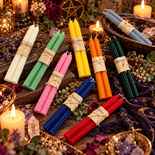 🕯️Natural Beeswax Taper Candles – Handmade Multicolor Dinner Candles