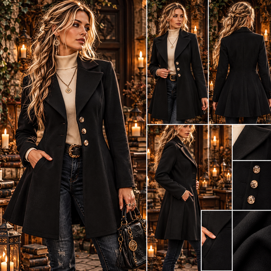 Tailored Lapel Coat with Button Front