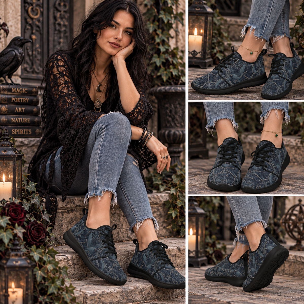 William Morris Inspired Crow Design Footwear