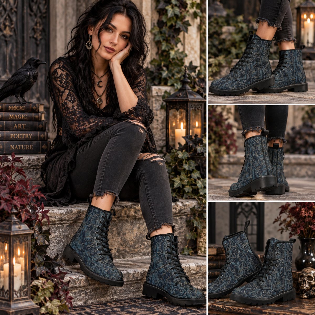 William Morris Inspired Crow Design Footwear