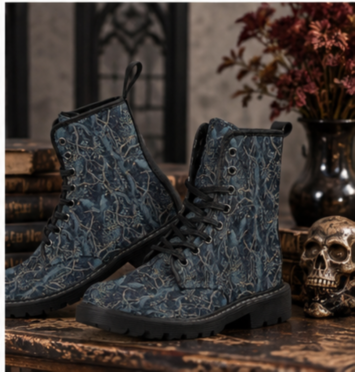 William Morris Inspired Crow Design Footwear