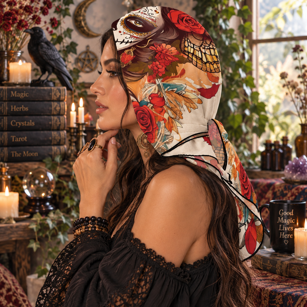 Day of the Dead Sugar Skull Bandana