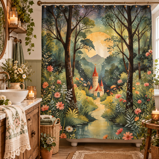 Enchanted Fairytale Castle Shower Curtain