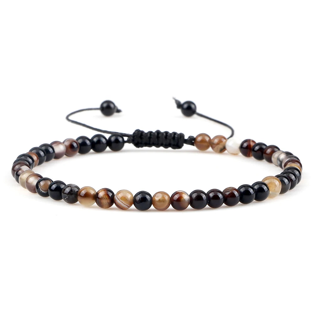 Natural Stone Agate &amp; Onyx Beaded Bracelets