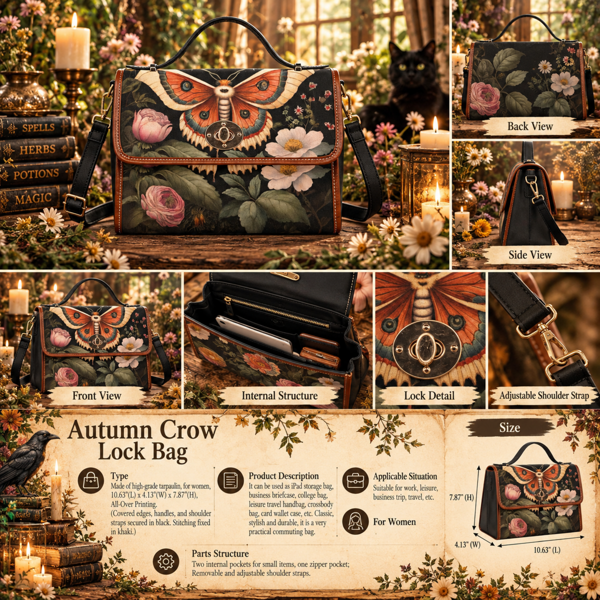 Luna Moth Waterproof Canvas Bag