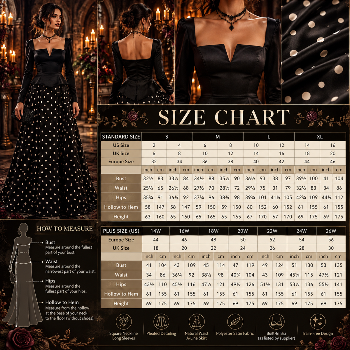Square-Neck Pleated Satin Evening Dress