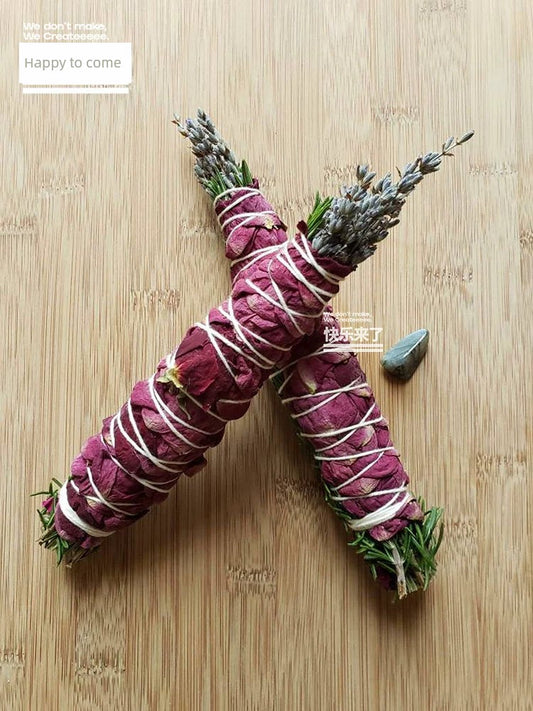 Rose Rosemary Niche Style Smudge Bouquets, Soothing Lavender Smudge Sticks