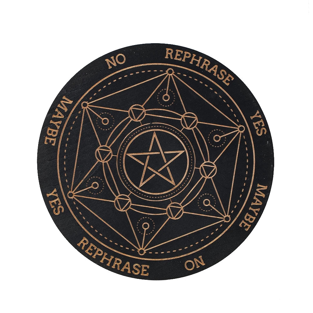 Magic Pentagram Pendulum Board Divination Energy Carven Wooden Decision Plate Meditation Metaphysical Altar Witchcraft Supplies
