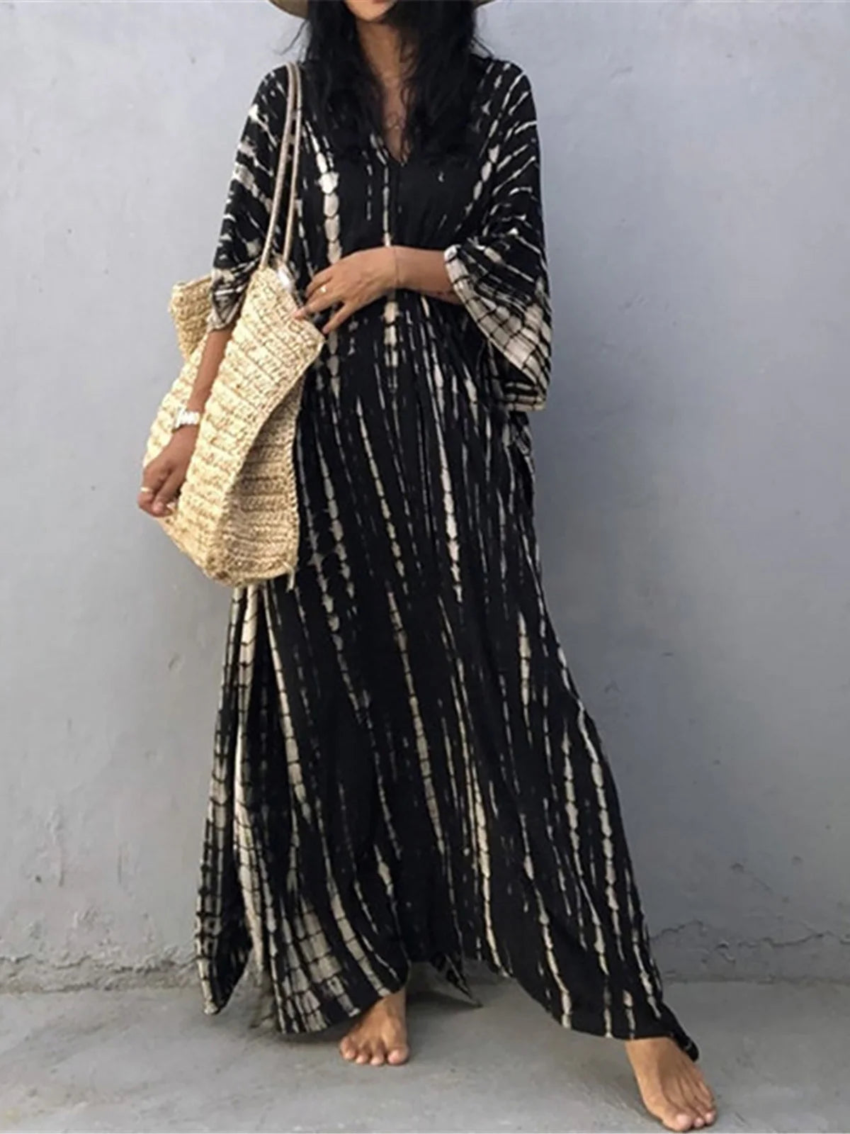 Bohemian Tie Dye Tunic Beach Cover Up