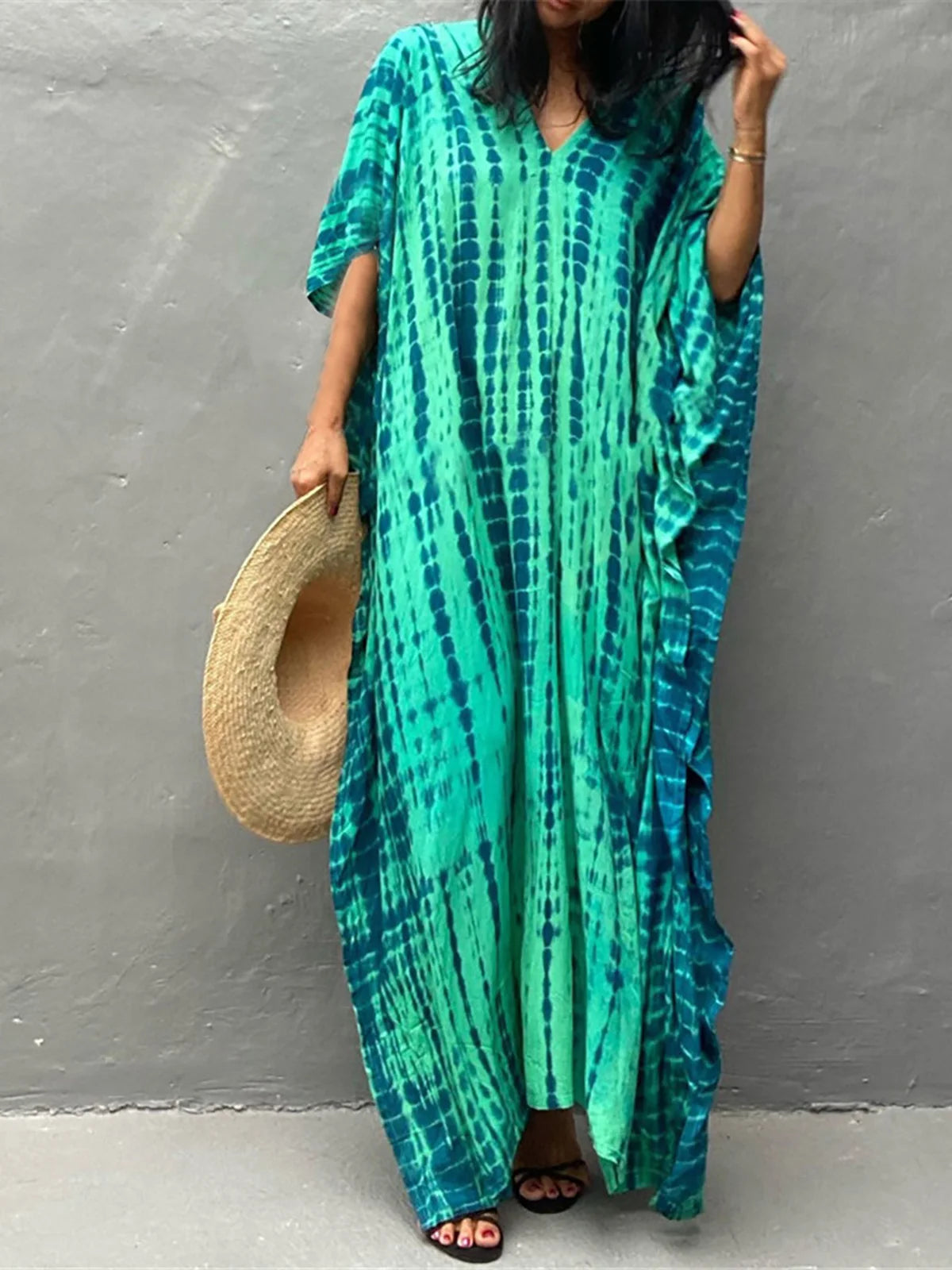 Bohemian Tie Dye Tunic Beach Cover Up