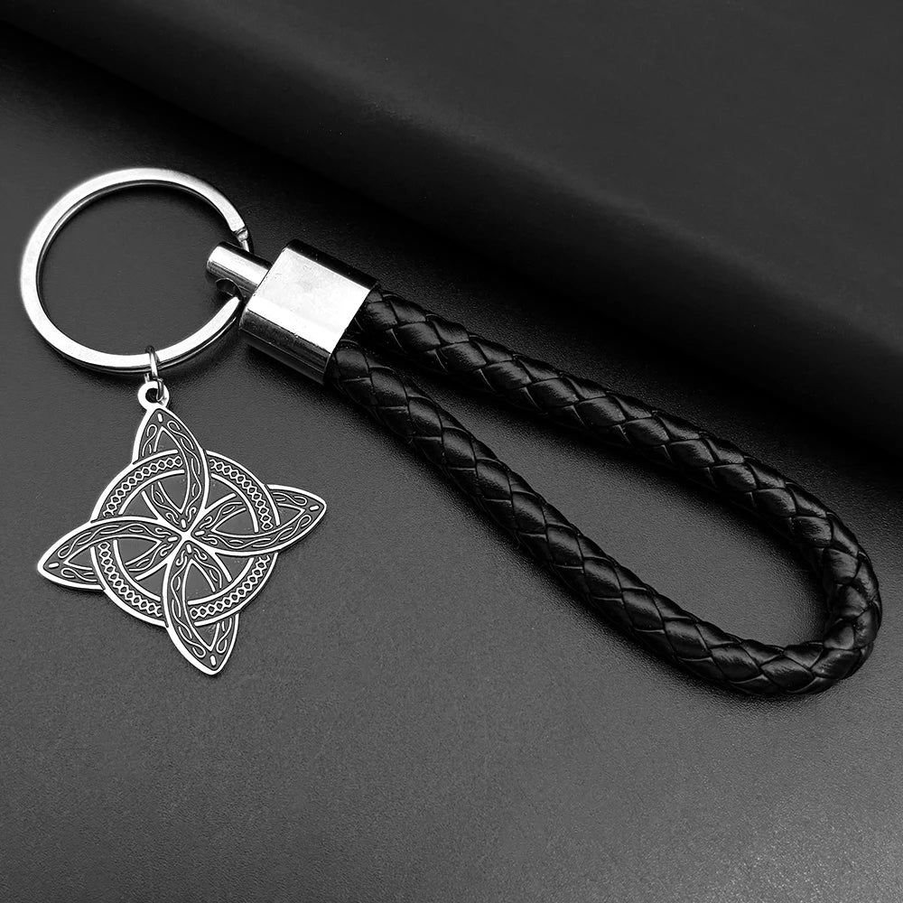 Witch Knot Keyring – Stainless Steel Slavic Protection Amulet Keychain