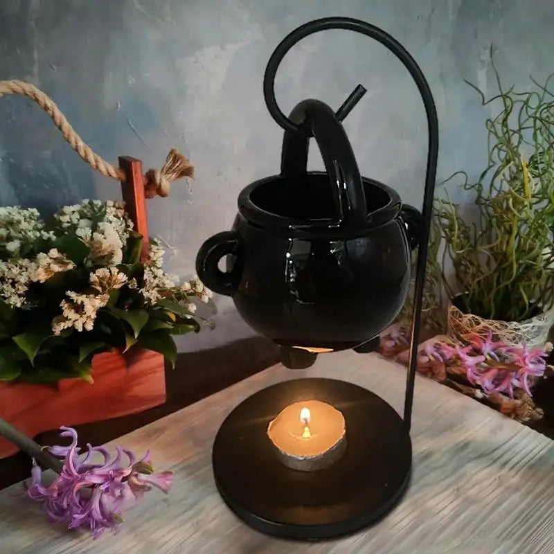 Hanging Witch Cauldron Oil Burner & Candle Holder