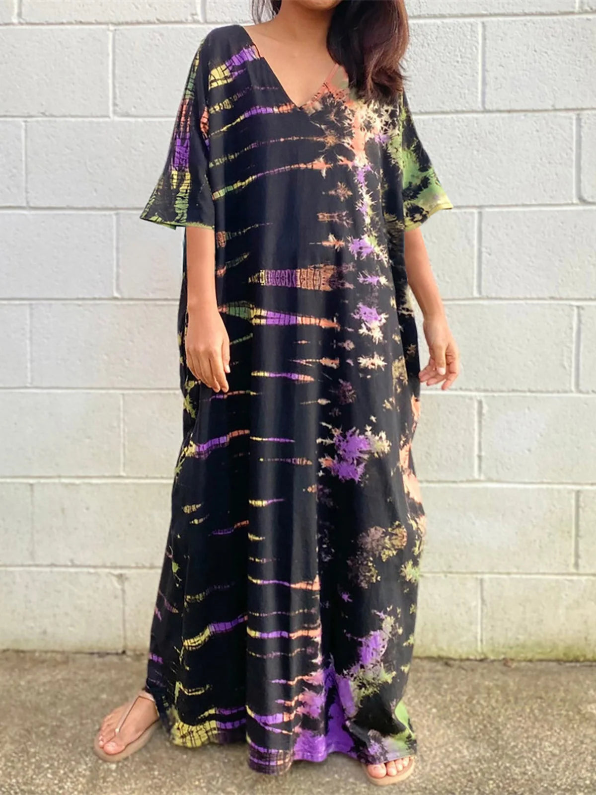 Bohemian Tie Dye Tunic Beach Cover Up