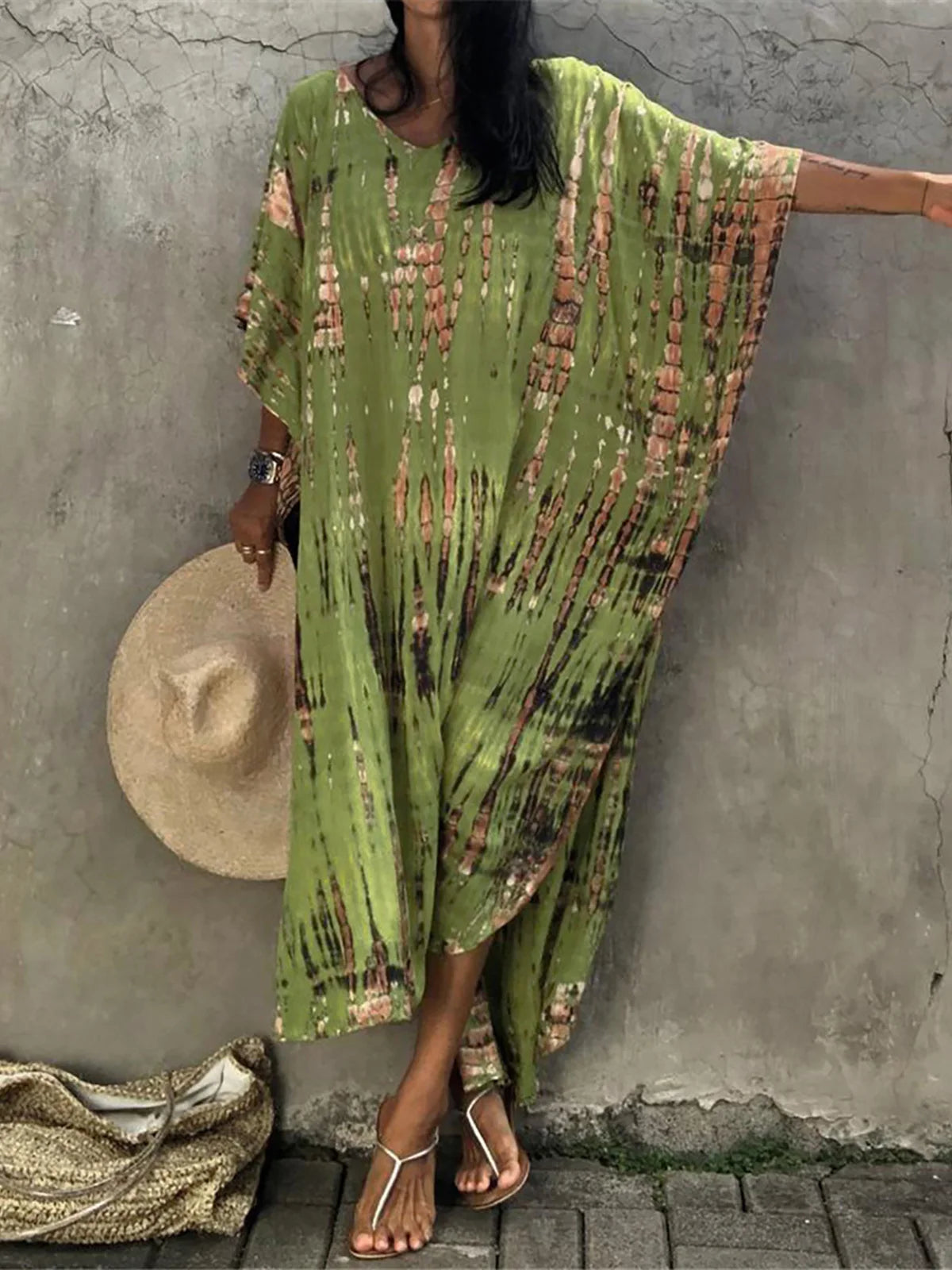 Bohemian Tie Dye Tunic Beach Cover Up
