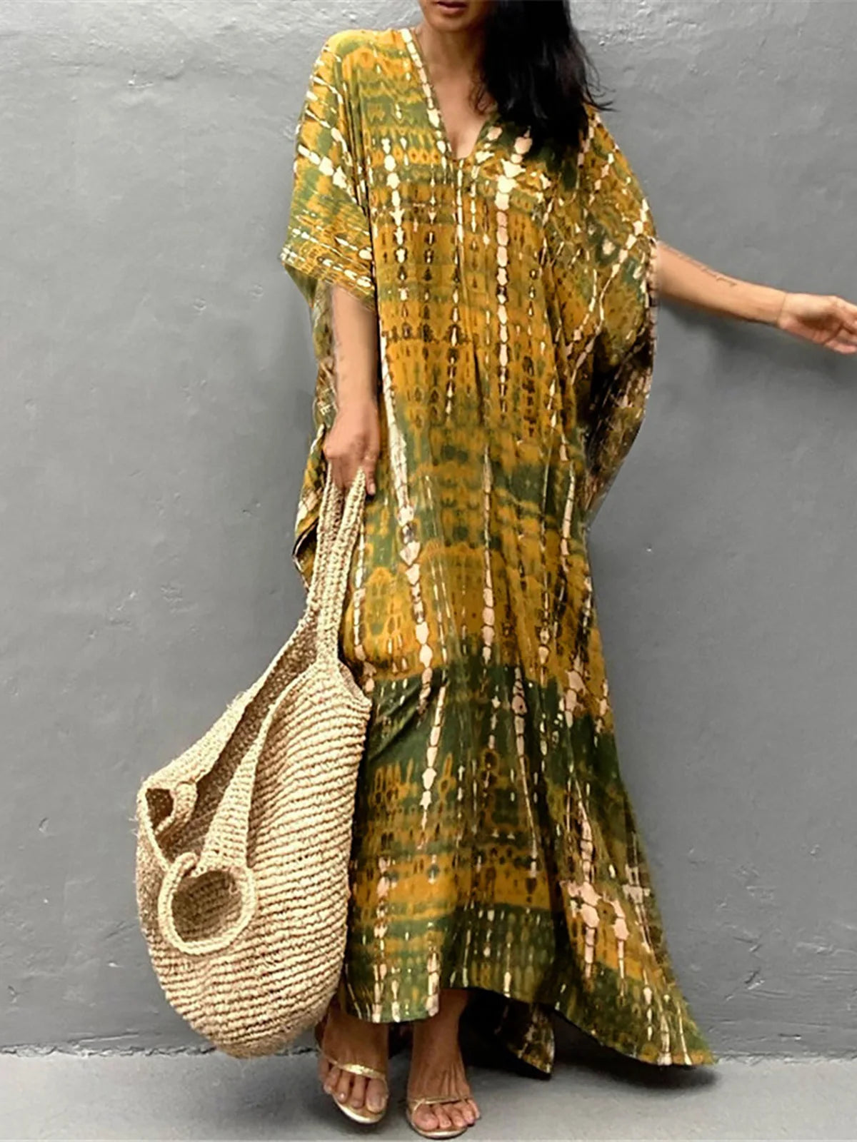 Bohemian Tie Dye Tunic Beach Cover Up