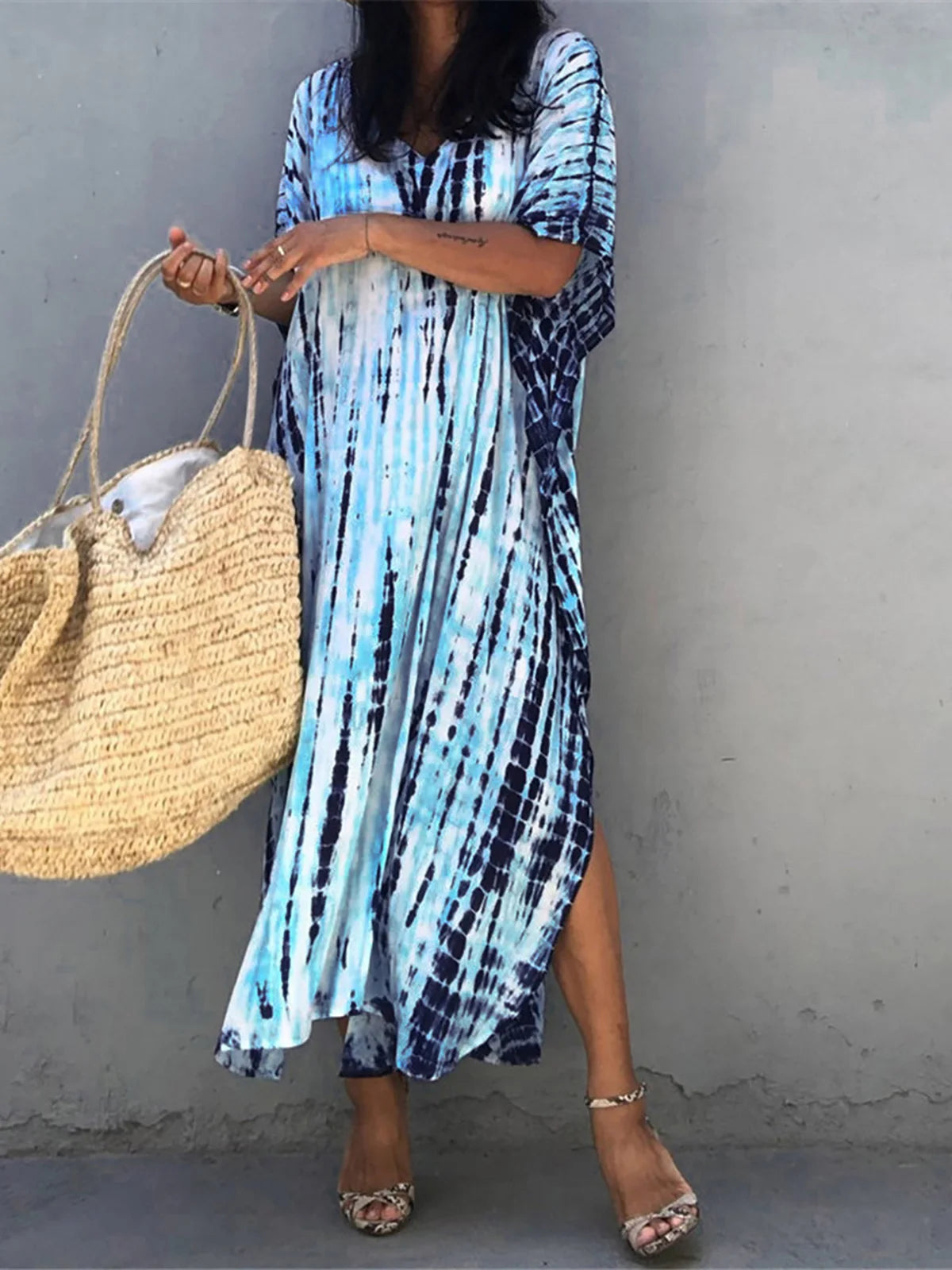 Bohemian Tie Dye Tunic Beach Cover Up