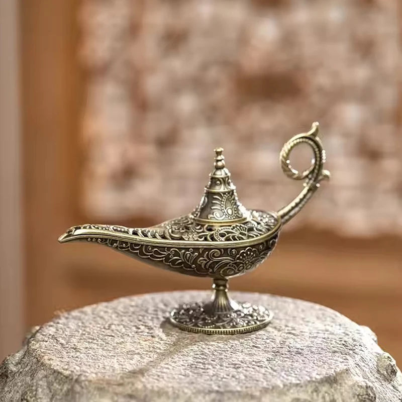 Hot Sale Antique Style Lamp Metal Incense Burner Scented & Unscented Candle Holder Home Decor Gift Arabic Incense Burner