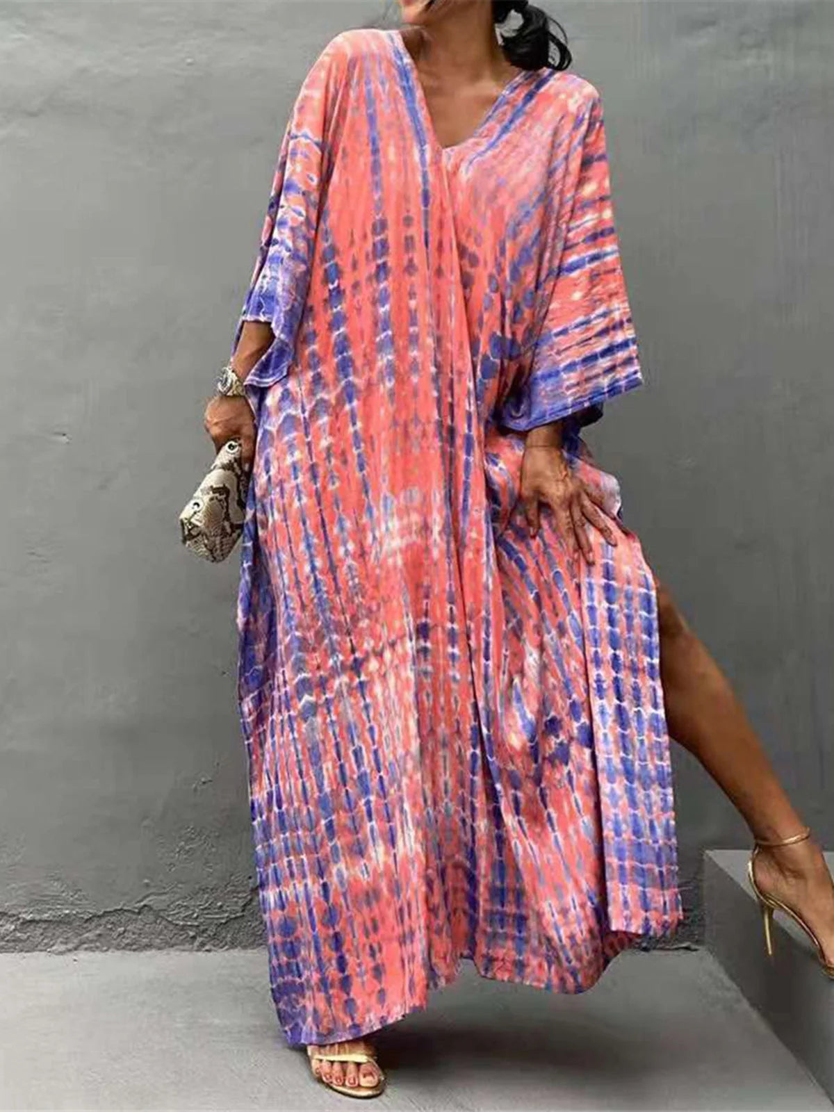 Bohemian Tie Dye Tunic Beach Cover Up