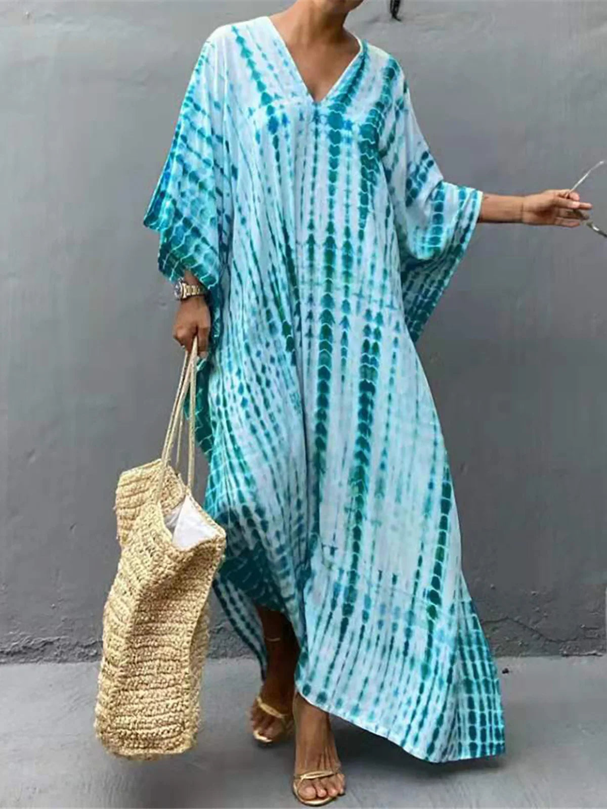 Bohemian Tie Dye Tunic Beach Cover Up