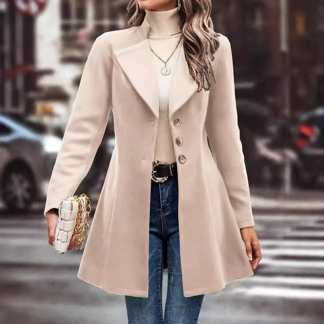 Tailored Lapel Coat with Button Front