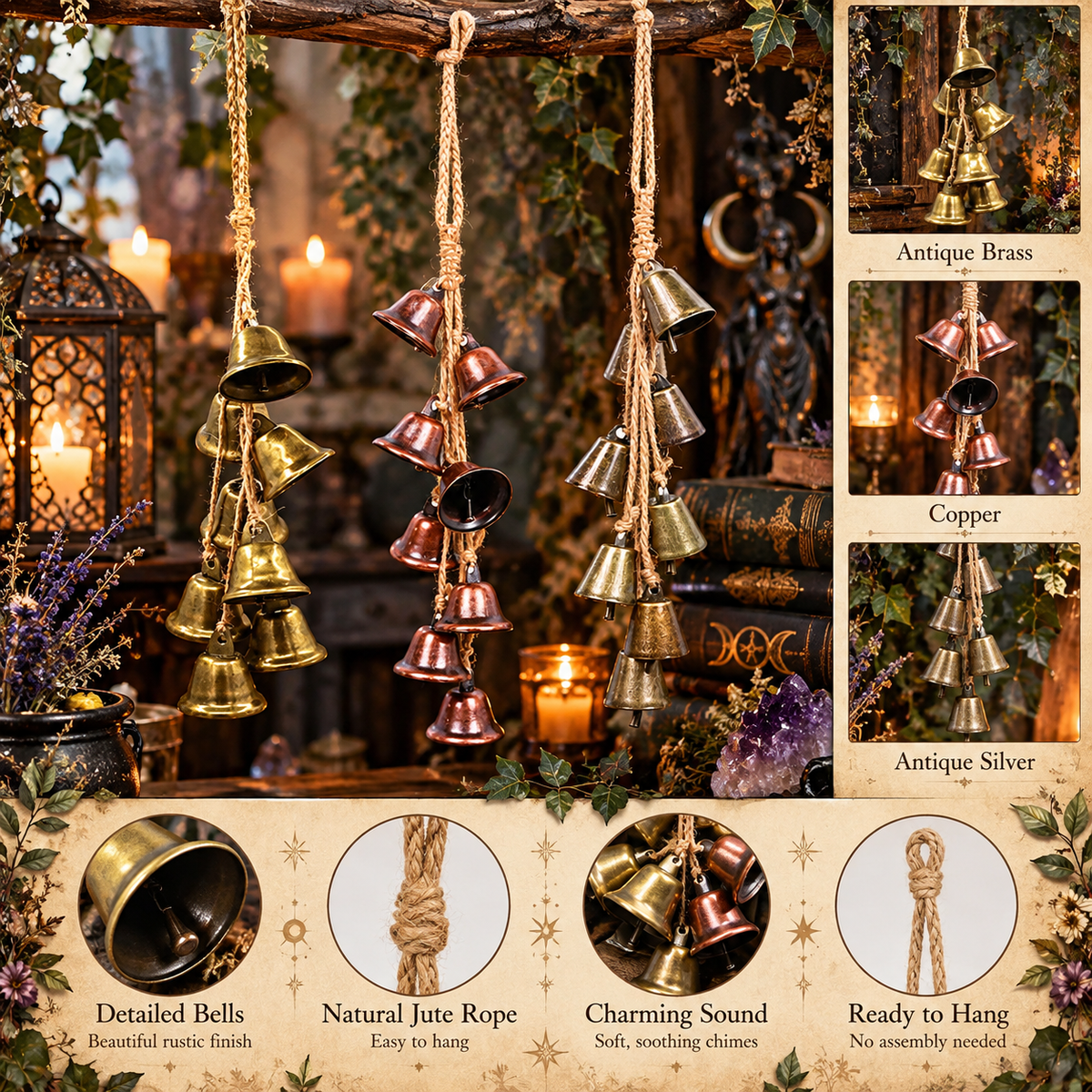 🔔 Witch Bells Protection Door Hanger 🌙