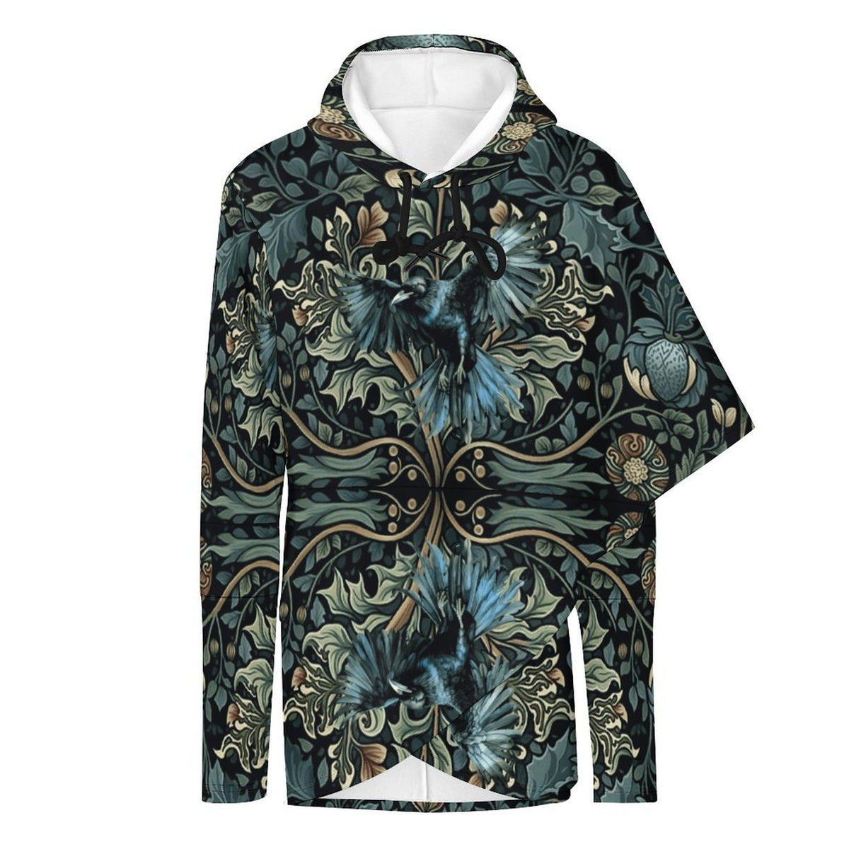 230gsm Poncho-style Long Sleeve Women Hoodie with Irregular Hem DS001 (All-Over Printing)