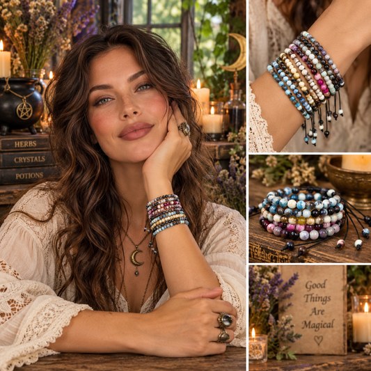 Natural Stone Agate &amp; Onyx Beaded Bracelets