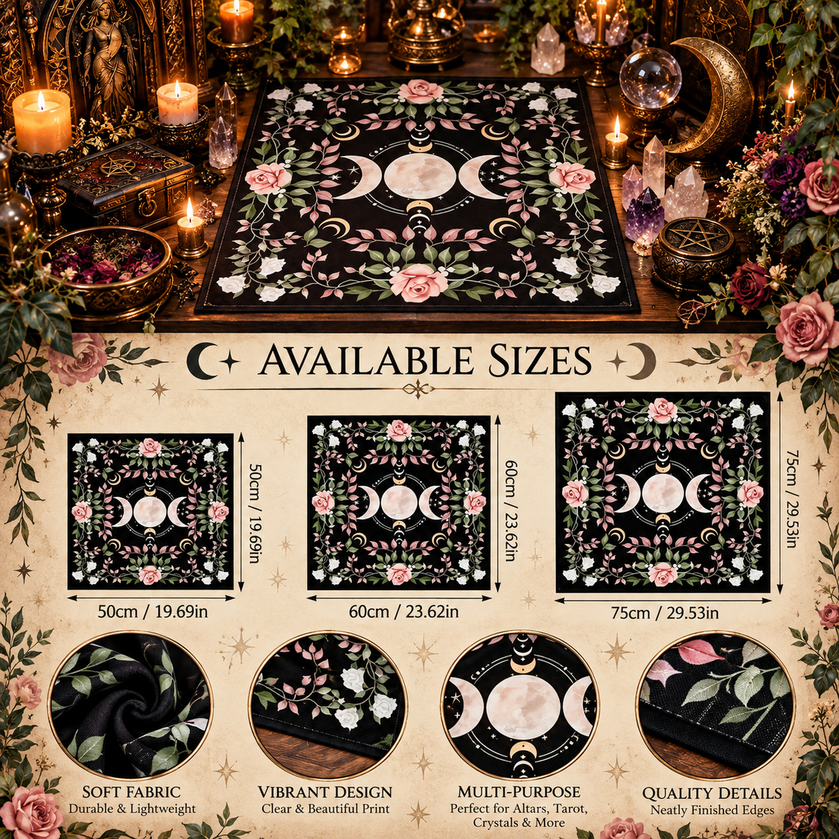 🌙 Witchy Altar & Tarot Cloth