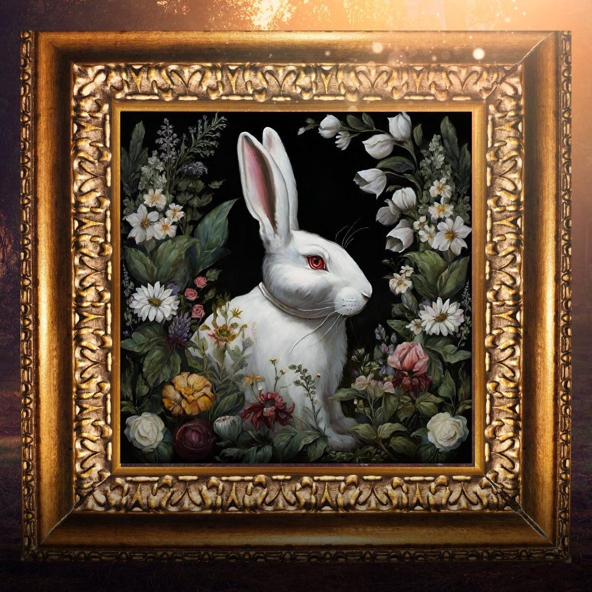 Dark Cottagecore Rabbit Gothic Floral Design Collection