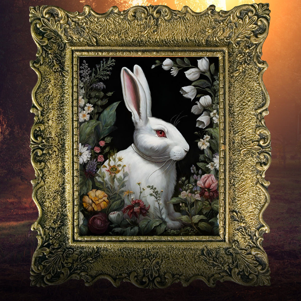 Dark Cottagecore Rabbit Gothic Floral Design Collection