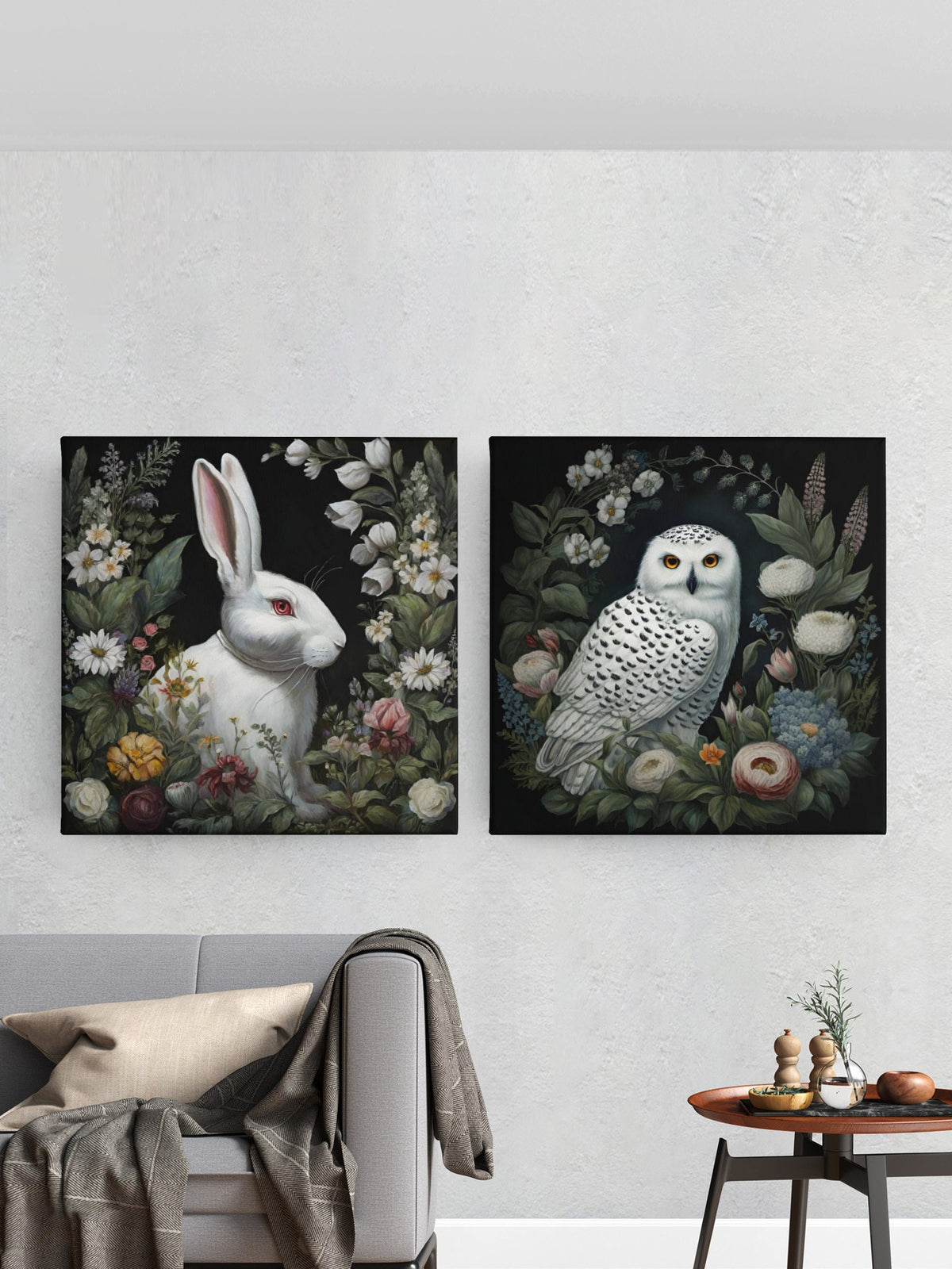 Dark Cottagecore Rabbit Gothic Floral Design Collection