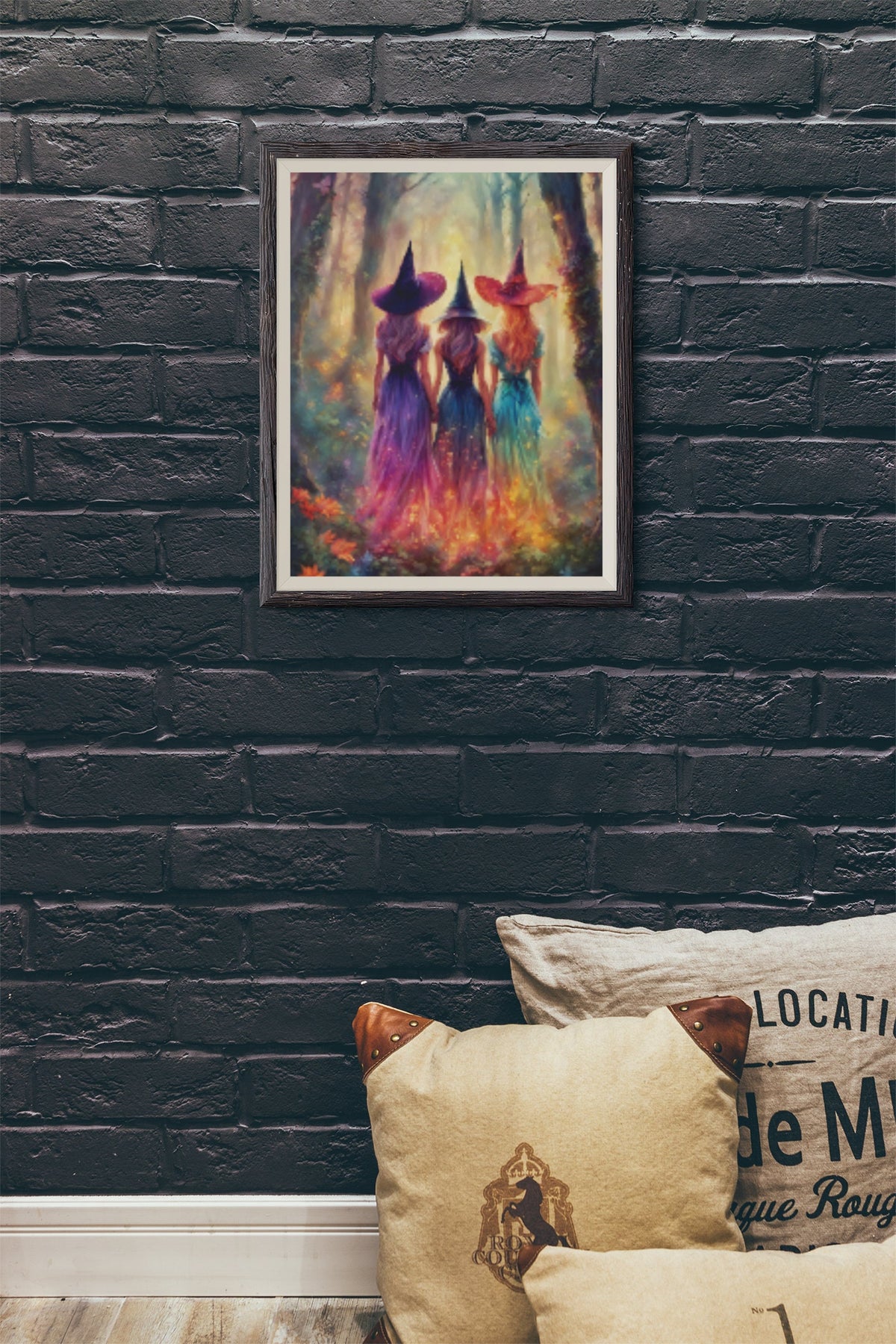 Enchanting Witches Coven Canvas Art Print: Mystical Forest Decor