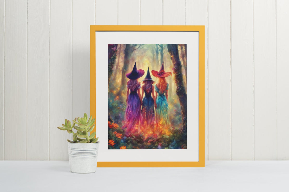 Bedroom Wall Decor Idea for Halloween Enchanting Witches Whimsigoth Entryway Decor Cottagecore Witch Painting Gift for Holidays Mystical Art