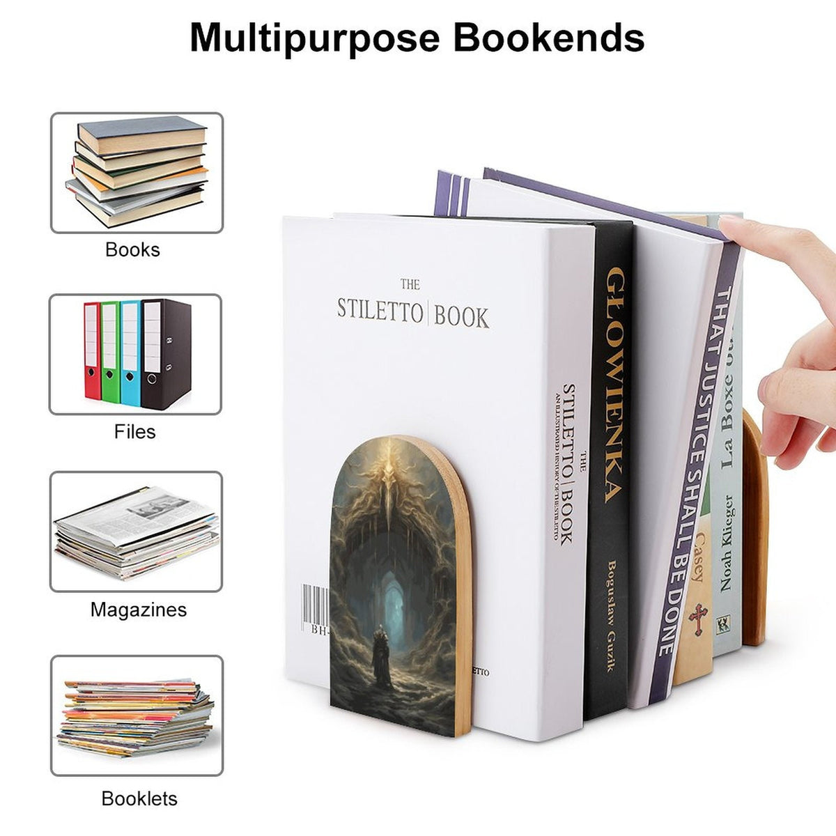 Elden Ring Bookends Age of Sigmar Beech Wood & Iron Night Lord Gamer Decor Dark Souls Video Game Fantasy Bookend Mordheim Gamer Gothic Decor