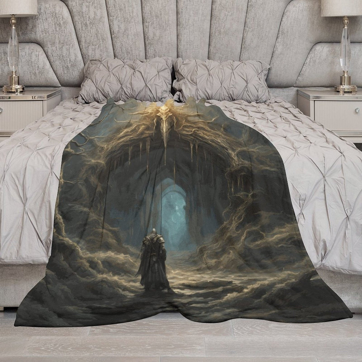 Elden Ring Gamer Flannel Blanket Gift Idea for the Holidays Boyfriend Fantasy Game Tapestry Throw Wall Decor for Bedroom Son Birthday Gift