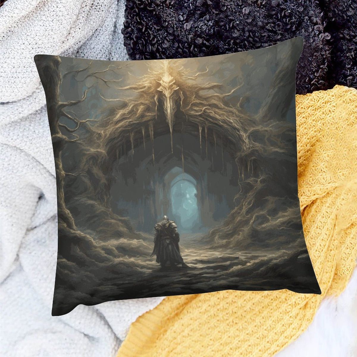Elden Ring Square Plush Throw Pillow Cover