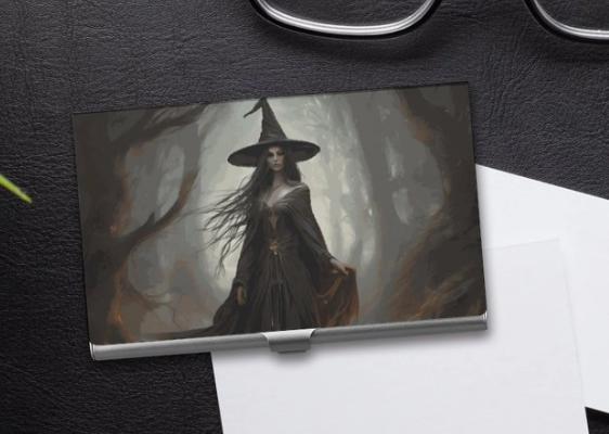 Witch Business Card Holder Personalized Gift