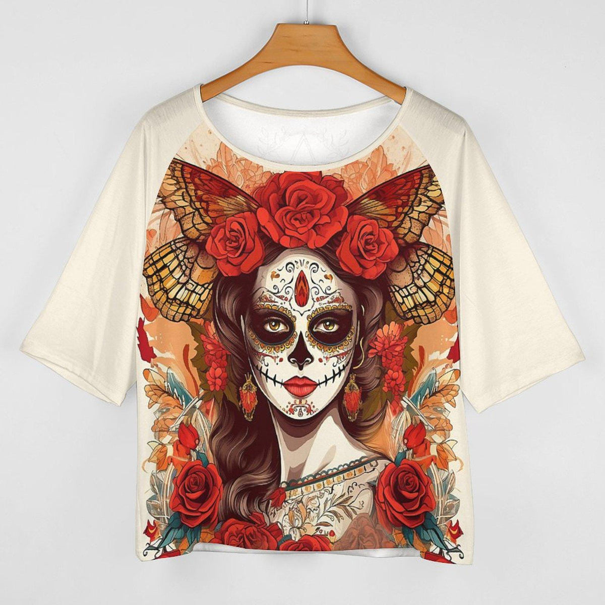 Witchy Goth Alt Clothing Hispanic Heritage Mexican Halloween Women Day of the Dead T-shirt Dia de los Muertos Shirt Sugar Skull Floral Skull