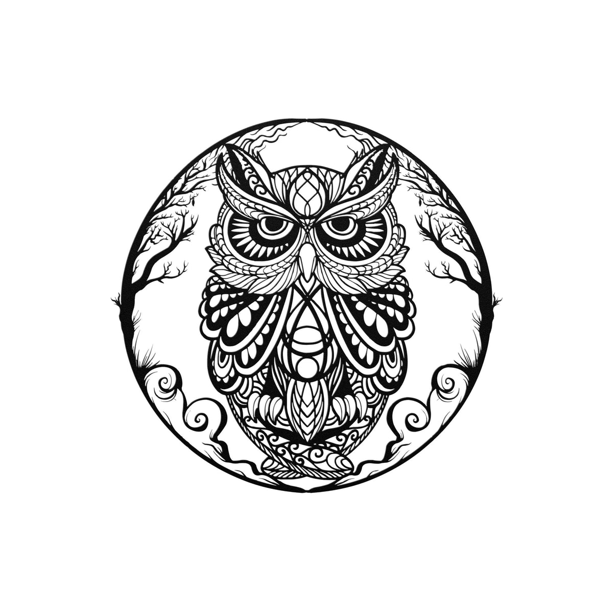 Witchy Decor Gift Idea Gothic Wall Art for Entryway Owl Metal Wreath Sign Custom Weirdcore Decor for Halloween Birthday Gift for Goth Lover