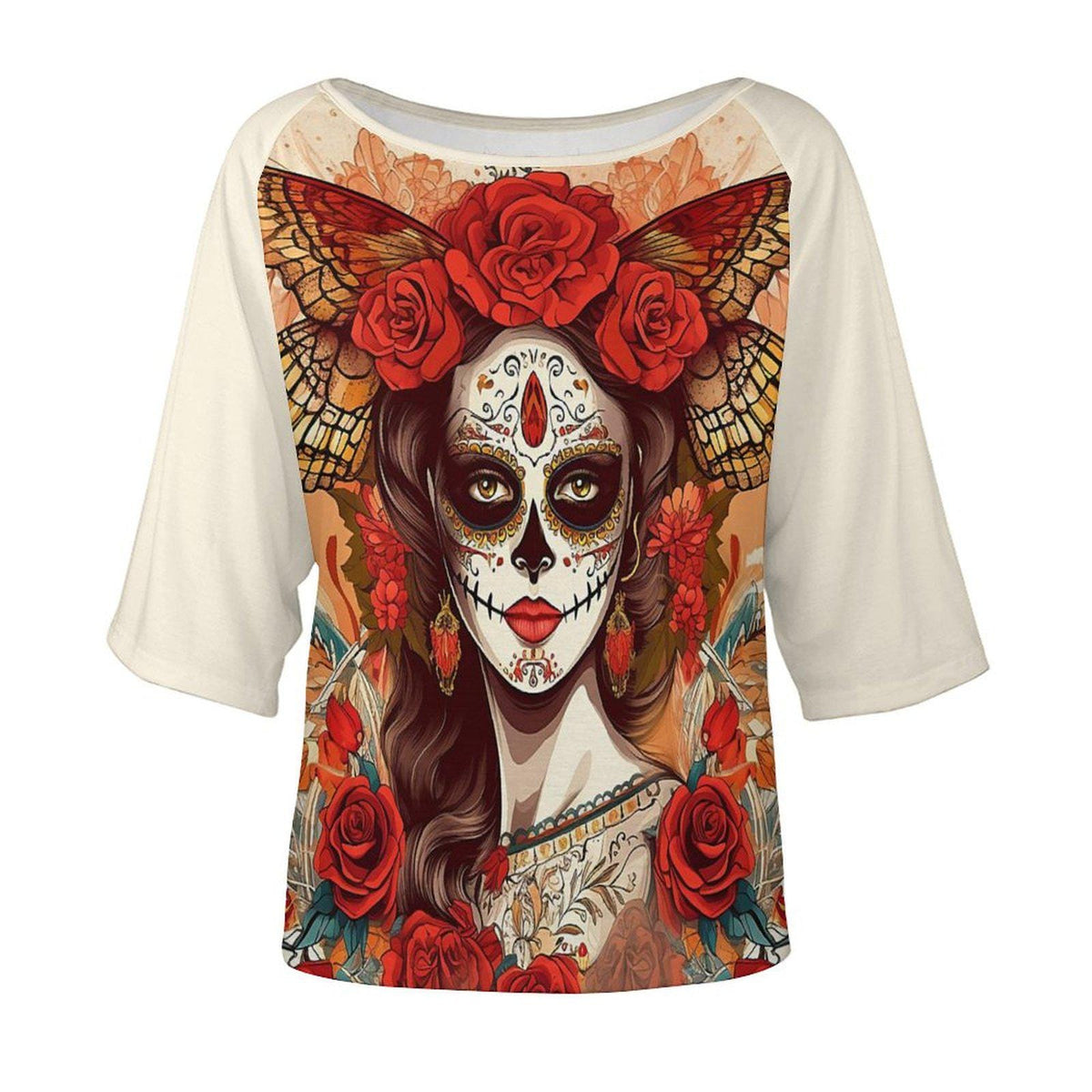Witchy Goth Alt Clothing Hispanic Heritage Mexican Halloween Women Day of the Dead T-shirt Dia de los Muertos Shirt Sugar Skull Floral Skull