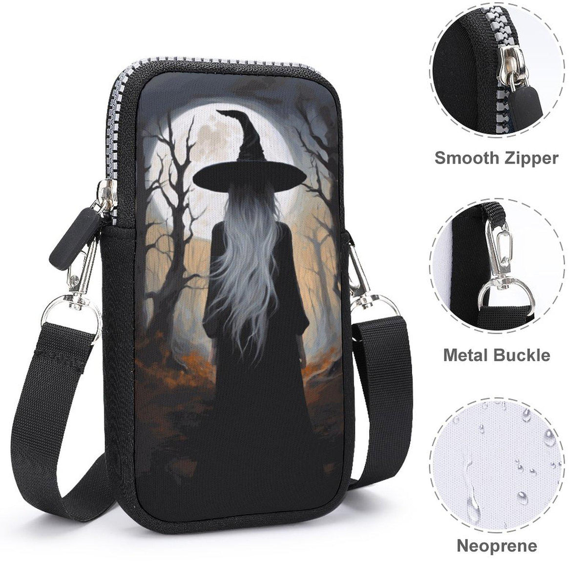 Witch Cell Phone Crossbody Pouch Personalized Phone Purse